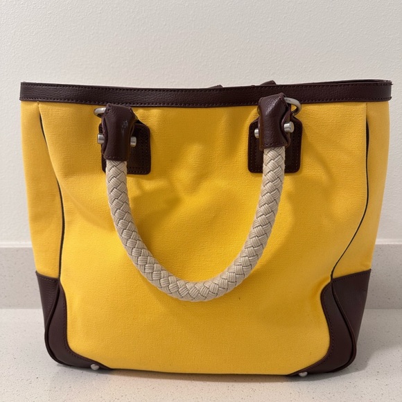 Coldwater Creek Yellow and Brown Tote Bag - Picture 4 of 9
